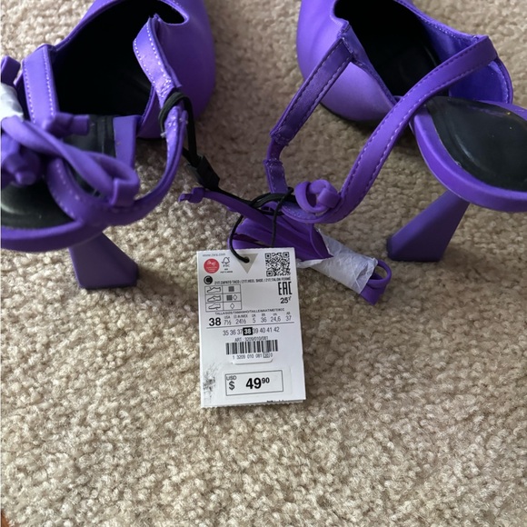 Brand new Zara purple fabric heels. - Picture 5 of 6